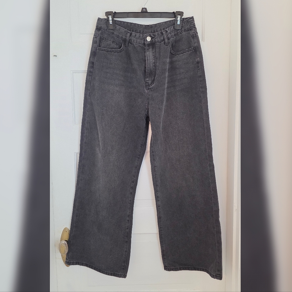 Cider Charcoal Wide Leg Jeans